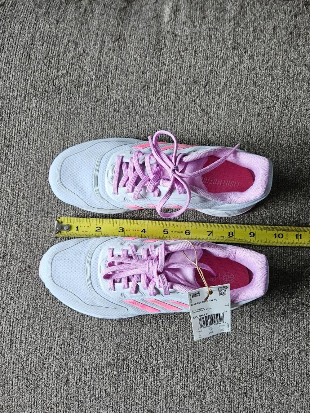 adidas Kids Sneakers in Light Gray and Pink Size 2